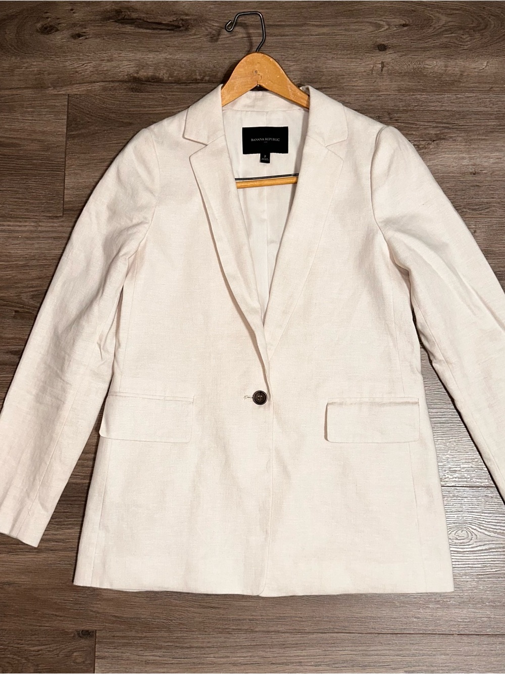 Banana Republic Blazer Women's Ivory Single-Button Notch Lapel Blazer NWOT